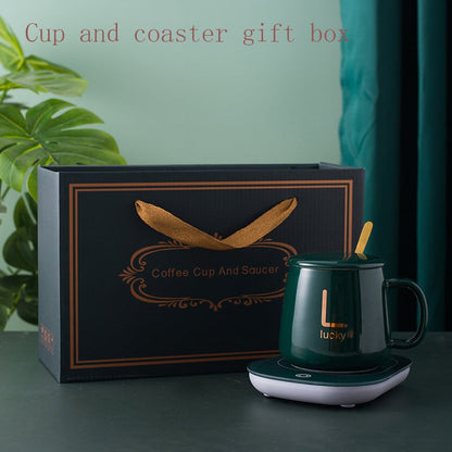 Electric Cup Warmer Set With Spoon