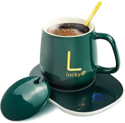 Electric Cup Warmer Set With Spoon